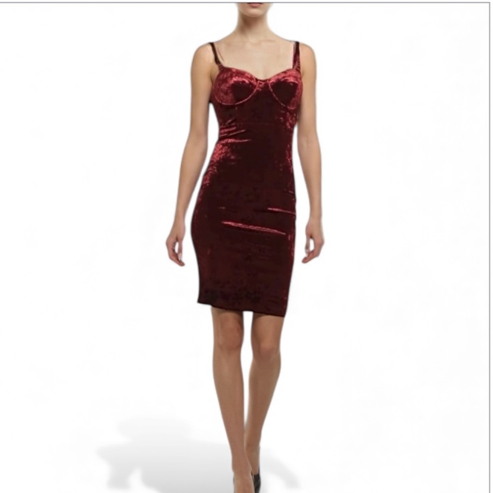 Burgundy velvet body con mini dress baddie romantic sexy goth feminine